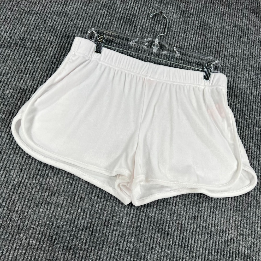 Juicy Couture Shorts Womens Large White Sleepwear Soft Casual 3" Inseam New